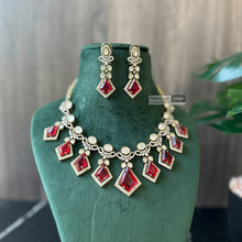 Load image into Gallery viewer, Moissanite Red Doublet Premium Statement Necklace set
