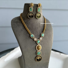 Load image into Gallery viewer, Ishita Jaguar Mint Long Premium Necklace set
