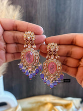 Load image into Gallery viewer, 22k gold plated Tayani Doublet Gold plated Victorian Earrings
