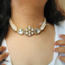 Load image into Gallery viewer, Moissanite Pearl Kundan White Choker set Necklace set
