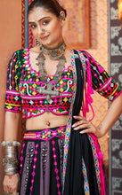 Load image into Gallery viewer, PRE ORDER Purple Black Multicolor Navratri lehenga choli
