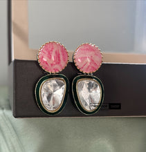 Load image into Gallery viewer, Jaguar inspired enamel Gold earrings
