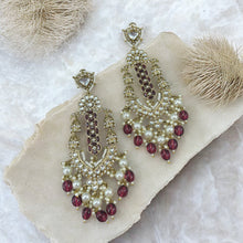 Load image into Gallery viewer, Kundan Pearl Long Drop Earrings
