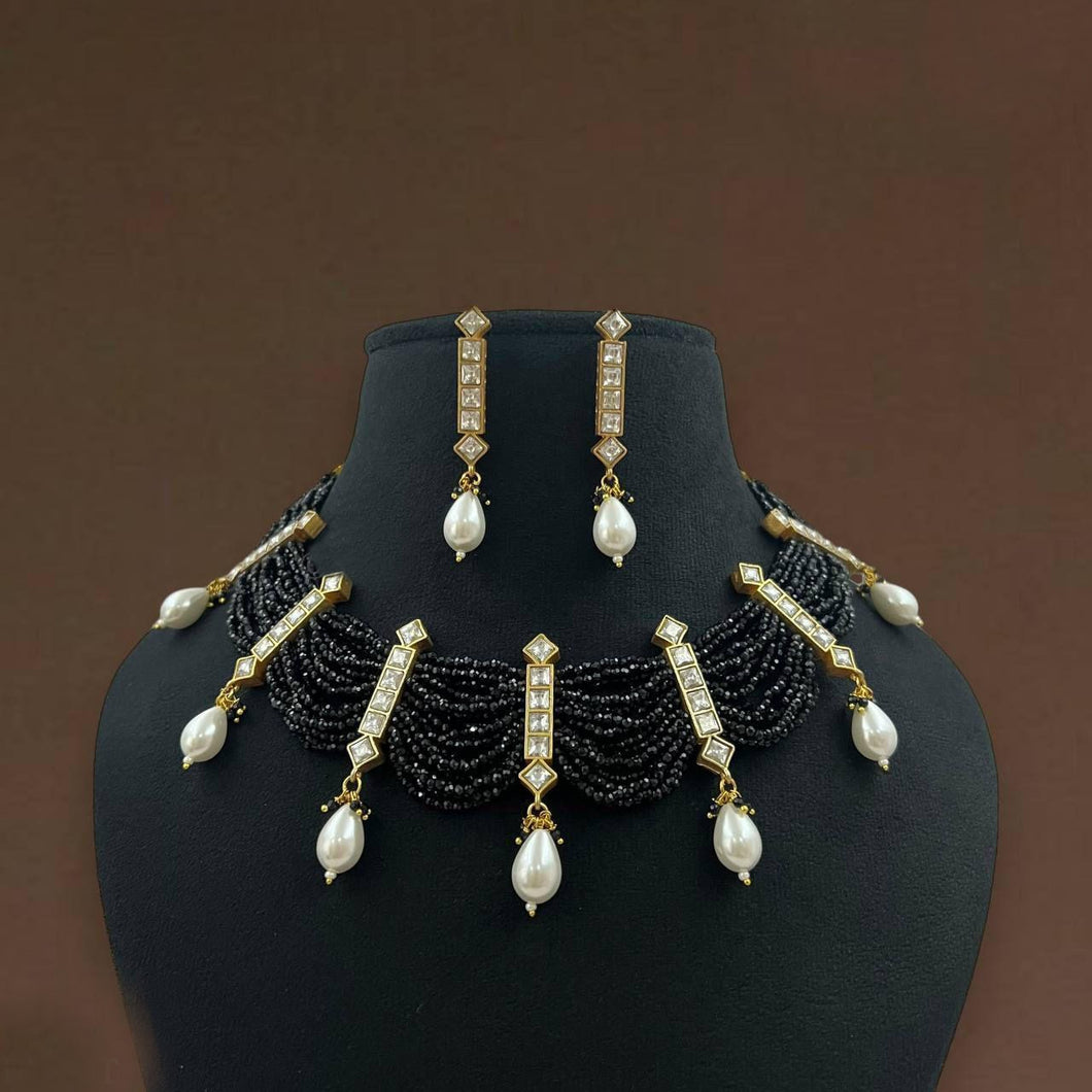 Multiple colors-Kundan Hydro Stone designer Stylish Necklace set