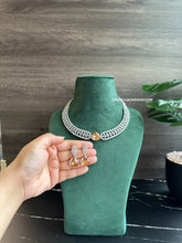 Load image into Gallery viewer, Lyra Champagne svarovski Crystal American Diamond Premium Necklace set
