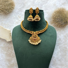 Load image into Gallery viewer, Ganesha golden Dainty Temple Necklace set
