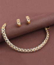 Load image into Gallery viewer, Golden Hasli American Diamond Dainty Necklace set
