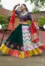 Load image into Gallery viewer, PRE ORDER Green multicolor Embroidery Navratri lehenga choli
