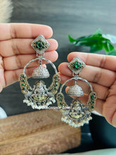 Load image into Gallery viewer, Lakshmi ji Chatri German silver jhumka Earrings
