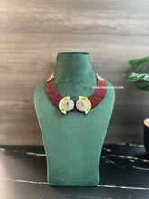 Load image into Gallery viewer, German silver Ruby Hydrostone Hasli Necklace
