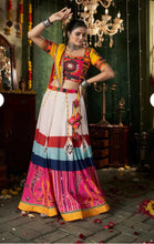 Load image into Gallery viewer, PRE ORDER Strips multicolor Embroidery Navratri lehenga choli
