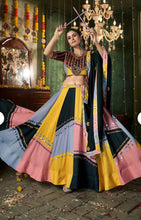 Load image into Gallery viewer, PRE ORDER Pastel multicolor Embroidery Navratri lehenga choli
