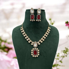 Load image into Gallery viewer, Tayani Gold plated Ruby Doublet Victorian Necklace set
