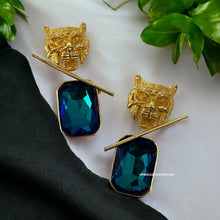 Load image into Gallery viewer, Sabyasachi Jaguar inspired Exclusive Statement Kundan Inspired Gem stone Earrings
