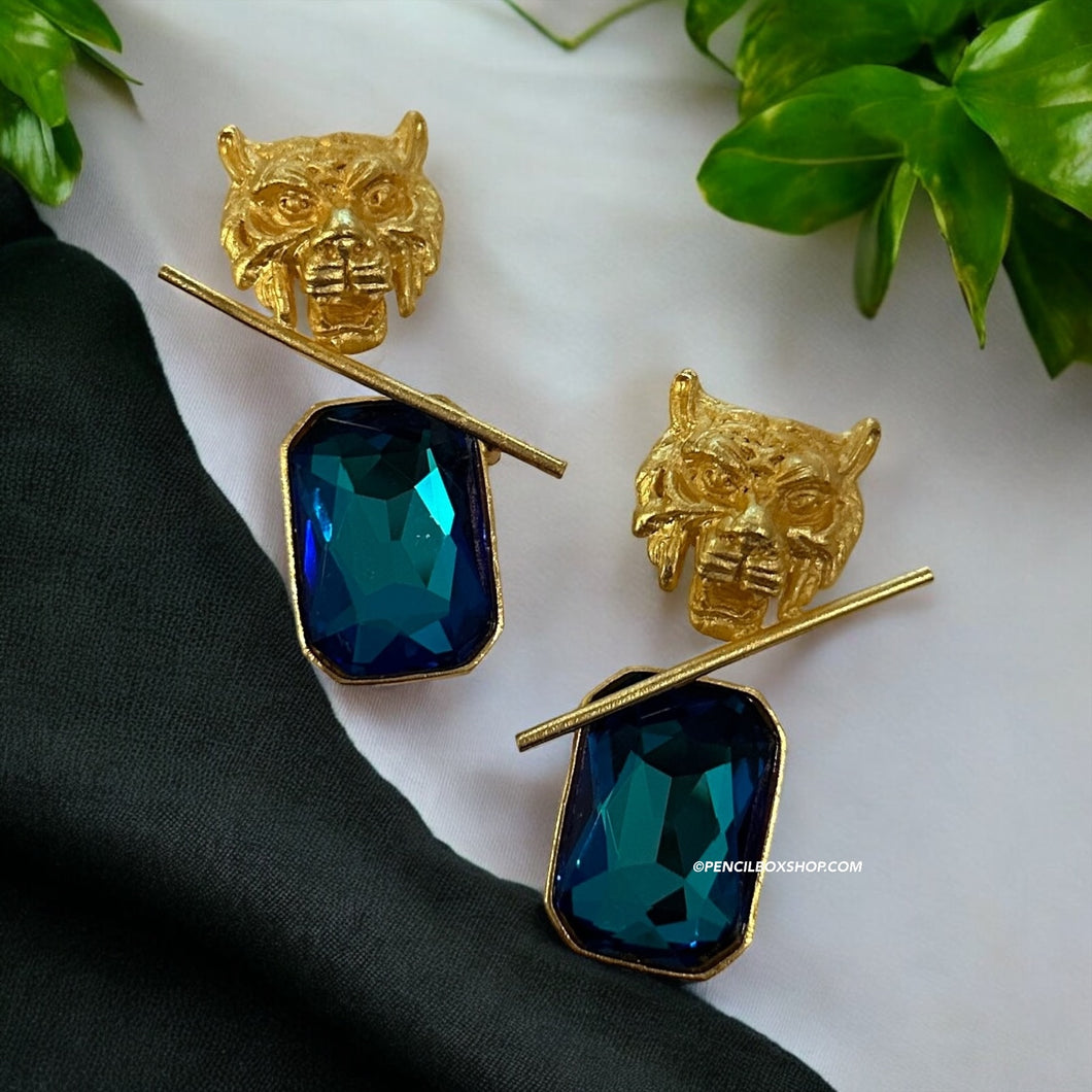 Sabyasachi Jaguar inspired Exclusive Statement Kundan Inspired Gem stone Earrings