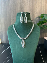 Load image into Gallery viewer, Multiple colors-American Diamond Silver Cz Dangling Necklace set
