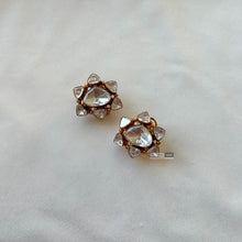 Load image into Gallery viewer, Moissanite Round Flower Stud Premium Earrings
