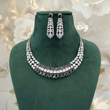 Load image into Gallery viewer, Layered Designer Solitaire American Diamond Necklace set
