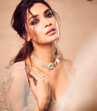 Load image into Gallery viewer, Diana Penty Designer Classy American diamond cz Solitaire Hasli Necklace set
