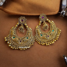 Load image into Gallery viewer, Multicolor Temple Ethnic Chandbali Earrings temple jewelry
