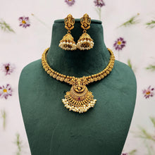 Load image into Gallery viewer, Ganesha golden Dainty Temple Necklace set
