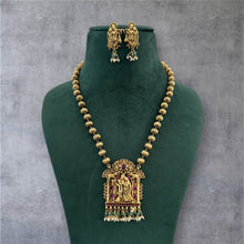 Load image into Gallery viewer, Radha Krishna Pendant Golden mala set
