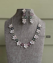 Load image into Gallery viewer, Victorian Multicolor American Diamond Necklace set
