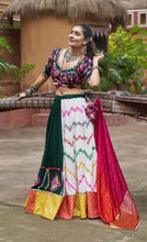 Load image into Gallery viewer, PRE ORDER Green multicolor Embroidery Navratri lehenga choli
