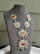 Load image into Gallery viewer, Fusion Pachi kundan German Silver Necklace
