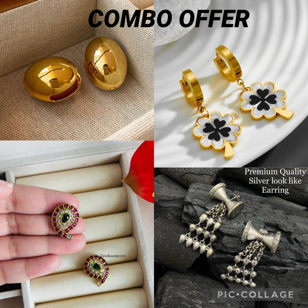 4 pc Combo Offer Of Daily wear Earrings