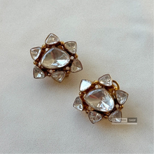 Load image into Gallery viewer, Moissanite Round Flower Stud Premium Earrings
