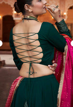 Load image into Gallery viewer, PRE ORDER Green Multicolor Navratri lehenga choli
