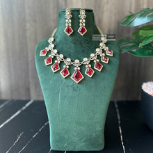 Load image into Gallery viewer, Moissanite Red Doublet Premium Statement Necklace set
