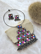 Load image into Gallery viewer, German silver Afghani Mirror Ghungroo Hasli  Necklace set
