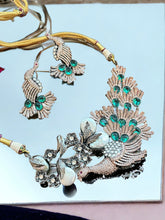 Load image into Gallery viewer, American Diamond Bird Baroque designer Necklace set
