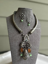 Load image into Gallery viewer, German Silver Elephant Stone Hasli necklace set
