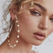 Load image into Gallery viewer, Big Statement Pearl grand Hoop Earrings IDW
