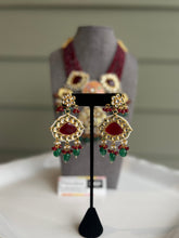 Load image into Gallery viewer, Luna Ruby Kundan Meenakari Golden necklace set
