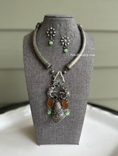 Load image into Gallery viewer, German Silver Elephant Stone Hasli necklace set
