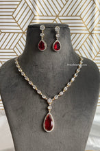 Load image into Gallery viewer, Deepika Inspired dainty Doublet American Diamond Necklace set
