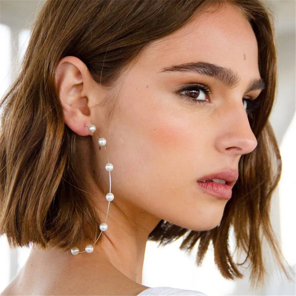 Big Statement Pearl grand Hoop Earrings IDW