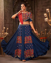 Load image into Gallery viewer, V8 2346 PRE ORDER Blue Rayon Navratri lehenga choli
