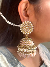 Load image into Gallery viewer, Kundan Big Statement Jhumka Earrings
