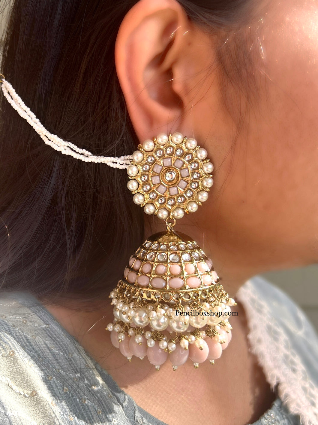 Kundan Big Statement Jhumka Earrings