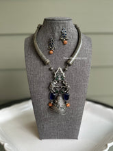 Load image into Gallery viewer, German Silver Elephant Stone Hasli necklace set
