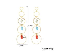 Load image into Gallery viewer, Multicolor Multilayer Big Circle Beads Statement Earrings IDW
