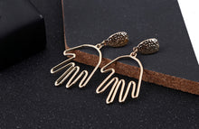 Load image into Gallery viewer, Abstract Hand Golden Earrings for women IDW
