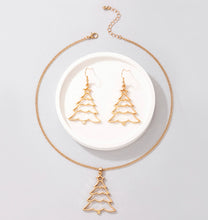 Load image into Gallery viewer, Christmas Golden Tree  Necklace set IDW
