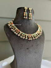 Load image into Gallery viewer, Multicolor Real Pearl cz Simple Necklace set
