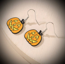 Load image into Gallery viewer, Halloween Pumpkin Orange Drop earrings IDW
